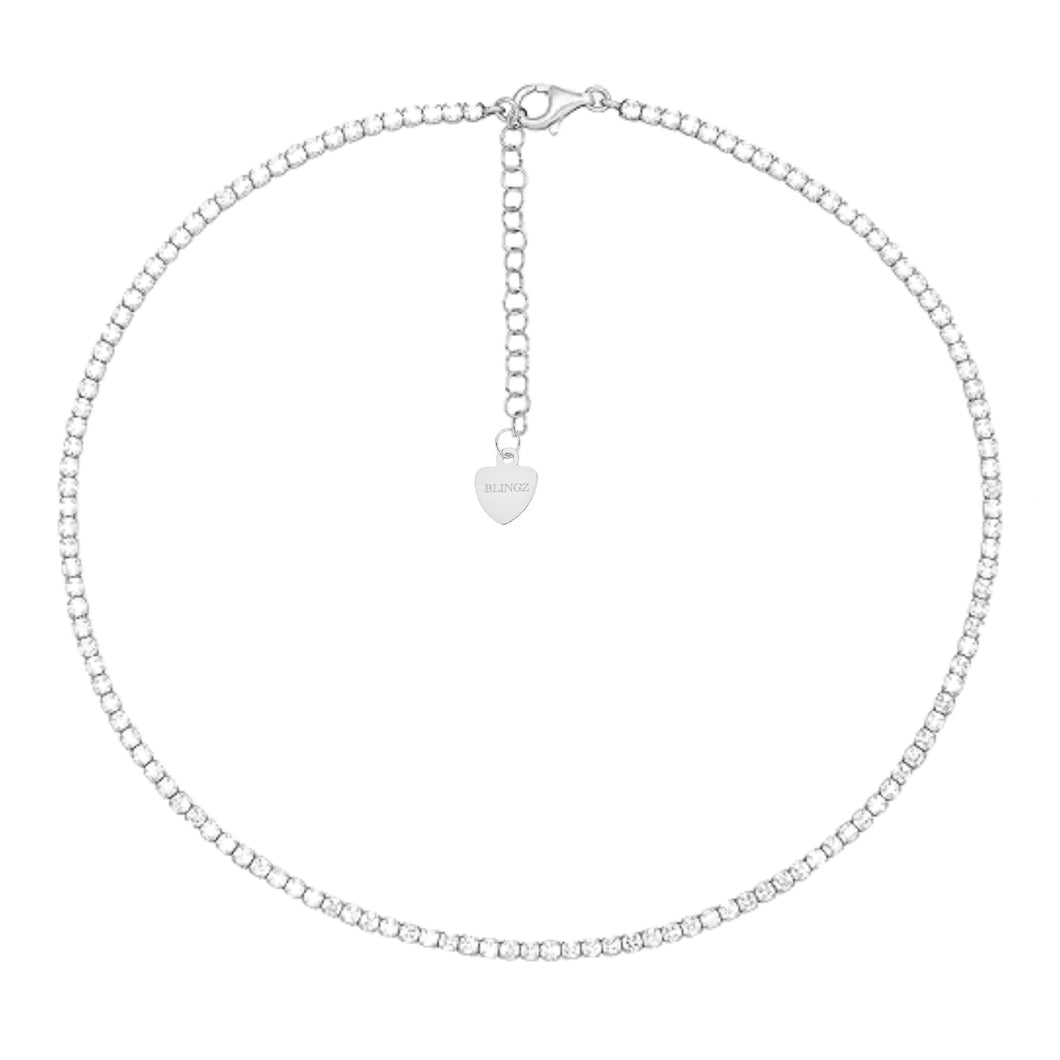 NADINE TENNIS NECKLACE - SILVER