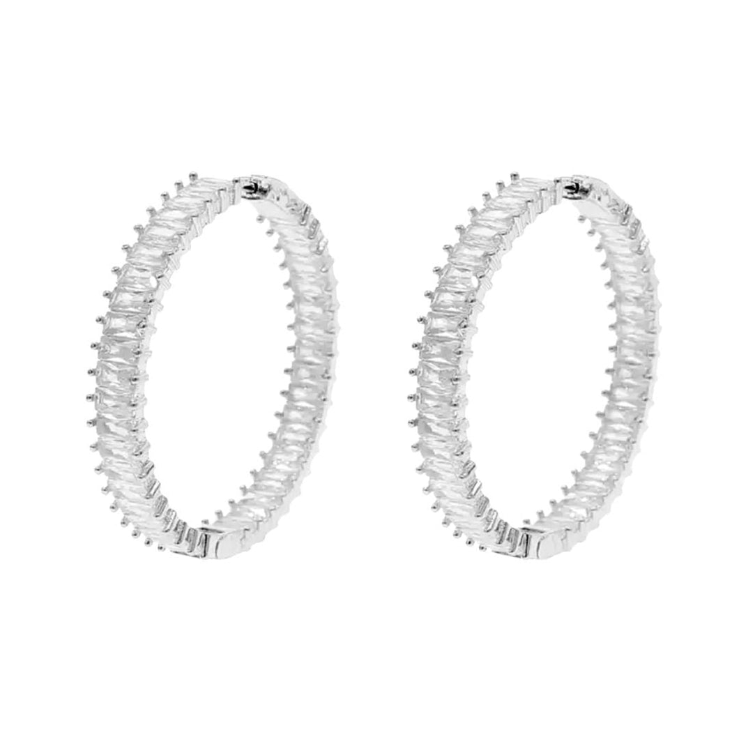 NICOLE HOOP EARRINGS XL - SILVER