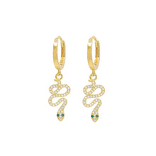 Load image into Gallery viewer, SERPENTZ DROP EARRINGS - EMERALD GREEN
