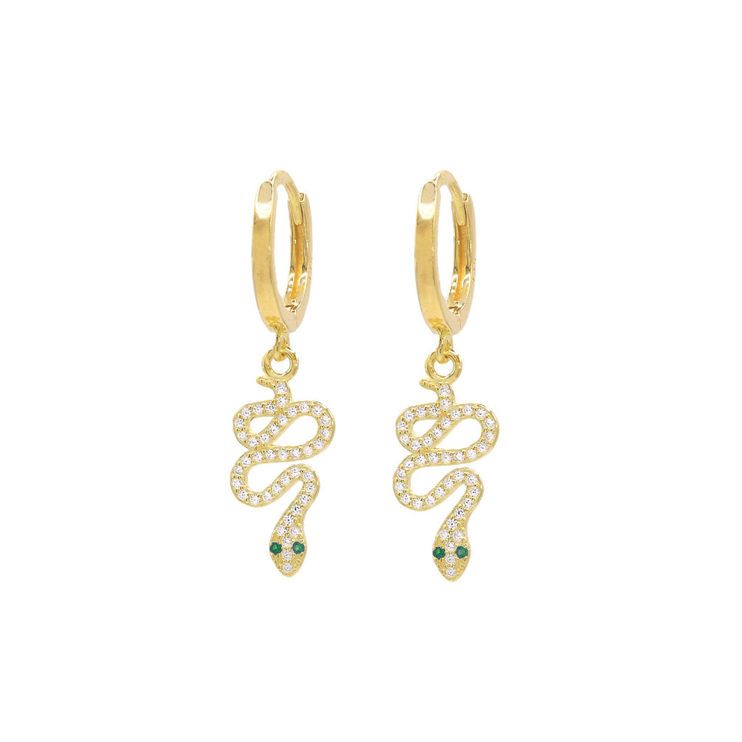 SERPENTZ DROP EARRINGS - EMERALD GREEN