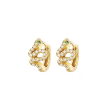 Load image into Gallery viewer, SERPENTZ HOOP EARRINGS - EMERALD GREEN
